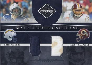 2008 Leaf Limited - Matching Positions Jerseys #MP-9 Philip Rivers / Jason Campbell Front