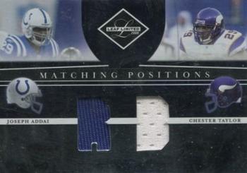 2008 Leaf Limited - Matching Positions Jerseys #MP-12 Joseph Addai / Chester Taylor Front