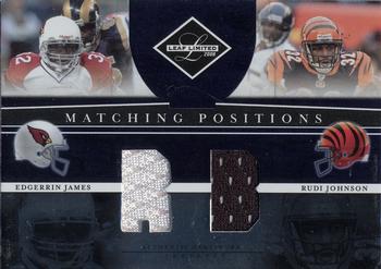2008 Leaf Limited - Matching Positions Jerseys #MP-13 Edgerrin James / Rudi Johnson Front
