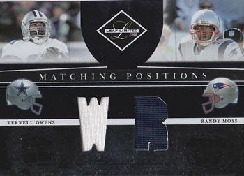 2008 Leaf Limited - Matching Positions Jerseys #MP-16 Terrell Owens / Randy Moss Front