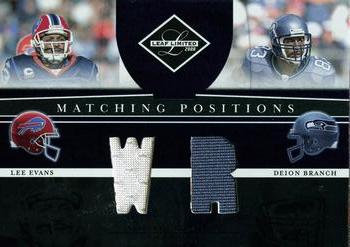 2008 Leaf Limited - Matching Positions Jerseys #MP-17 Lee Evans / Deion Branch Front