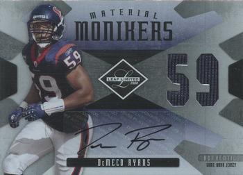 2008 Leaf Limited - Material Monikers Jersey Number #MM-7 DeMeco Ryans Front