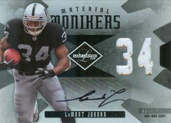 2008 Leaf Limited - Material Monikers Jersey Number #MM-22 LaMont Jordan Front