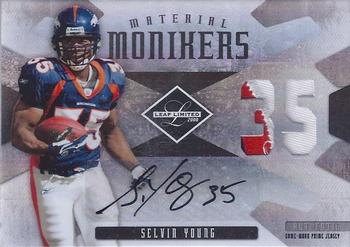 2008 Leaf Limited - Material Monikers Jersey Number #MM-38 Selvin Young Front
