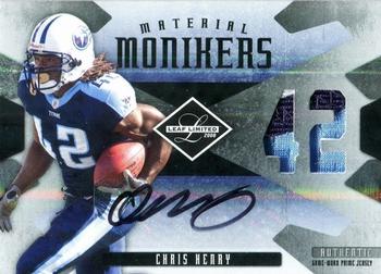 2008 Leaf Limited - Material Monikers Jersey Number Prime #MM-4 Chris Henry Front