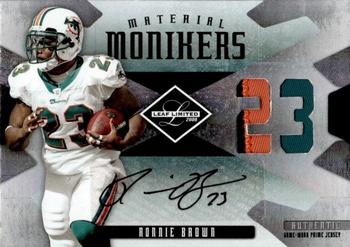 2008 Leaf Limited - Material Monikers Jersey Number Prime #MM-34 Ronnie Brown Front