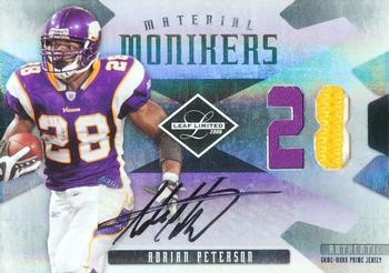 2008 Leaf Limited - Material Monikers Jersey Number Prime #MM-49 Adrian Peterson Front