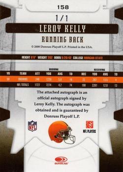 2008 Leaf Limited - Monikers Autographs Platinum #158 Leroy Kelly Back