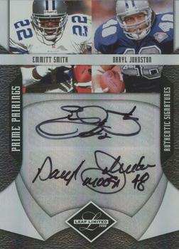 2008 Leaf Limited - Prime Pairings Autographs #PP-2 Emmitt Smith / Daryl Johnston Front