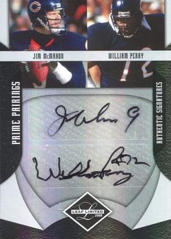2008 Leaf Limited - Prime Pairings Autographs #PP-4 Jim McMahon / William Perry Front