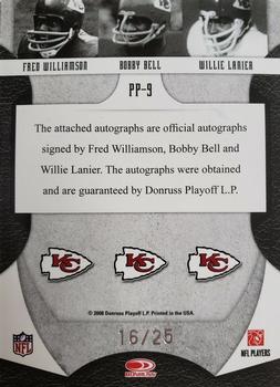 2008 Leaf Limited - Prime Pairings Autographs #PP-9 Fred Williamson / Bobby Bell / Willie Lanier Back