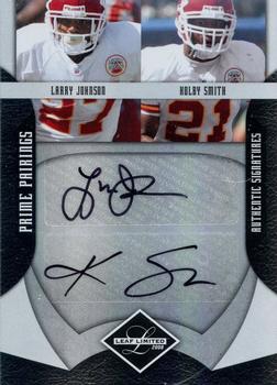 2008 Leaf Limited - Prime Pairings Autographs #PP-12 Larry Johnson / Kolby Smith Front