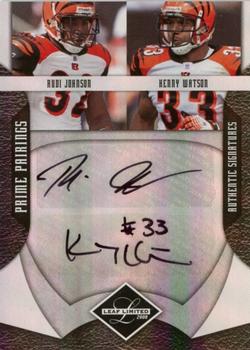 2008 Leaf Limited - Prime Pairings Autographs #PP-15 Rudi Johnson / Kenny Watson Front