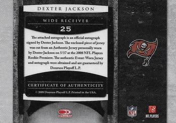 2008 Leaf Limited - Rookie Jumbo Jerseys Autographs #25 Dexter Jackson Back