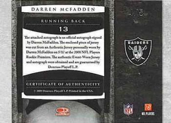 2008 Leaf Limited - Rookie Jumbo Jerseys Autographs Prime #13 Darren McFadden Back