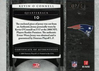 2008 Leaf Limited - Rookie Jumbo Jerseys Prime #10 Kevin O'Connell Back