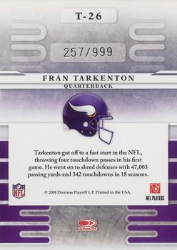 2008 Leaf Limited - Team Trademarks #T-26 Fran Tarkenton Back