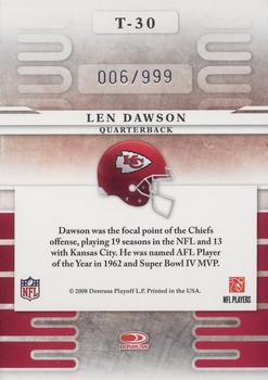 2008 Leaf Limited - Team Trademarks #T-30 Len Dawson Back