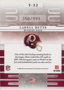 2008 Leaf Limited - Team Trademarks #T-32 Ladell Betts Back