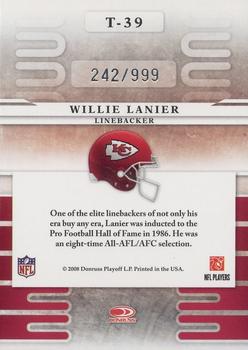 2008 Leaf Limited - Team Trademarks #T-39 Willie Lanier Back
