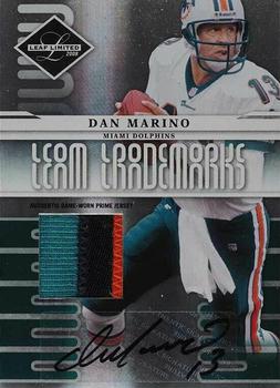 2008 Leaf Limited - Team Trademarks Autograph Materials Prime #T-2 Dan Marino Front
