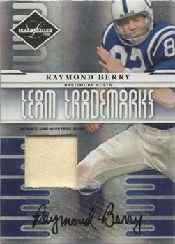 2008 Leaf Limited - Team Trademarks Autograph Materials Prime #T-7 Raymond Berry Front