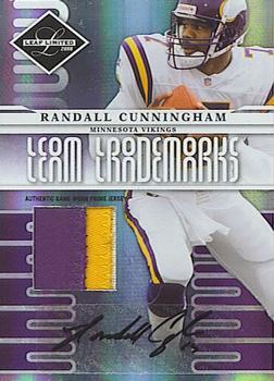 2008 Leaf Limited - Team Trademarks Autograph Materials Prime #T-34 Randall Cunningham Front