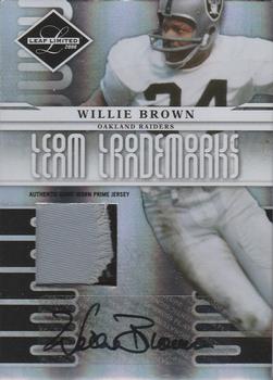 2008 Leaf Limited - Team Trademarks Autograph Materials Prime #T-38 Willie Brown Front