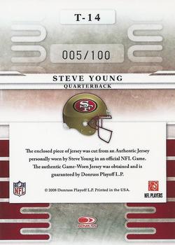 2008 Leaf Limited - Team Trademarks Materials #T-14 Steve Young Back