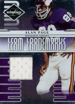 2008 Leaf Limited - Team Trademarks Materials #T-22 Alan Page Front