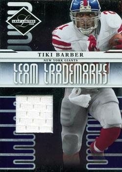 2008 Leaf Limited - Team Trademarks Materials #T-37 Tiki Barber Front