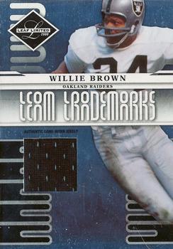 2008 Leaf Limited - Team Trademarks Materials #T-38 Willie Brown Front
