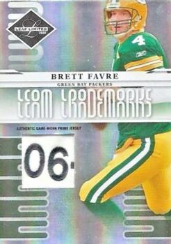 2008 Leaf Limited - Team Trademarks Materials Prime #T-17 Brett Favre Front