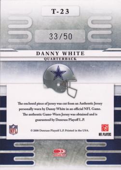 2008 Leaf Limited - Team Trademarks Materials Prime #T-23 Danny White Back
