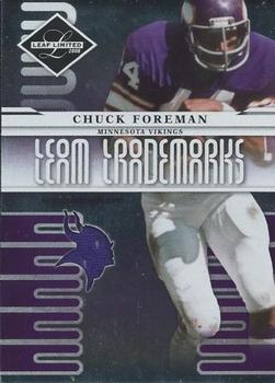 2008 Leaf Limited - Team Trademarks Materials Team Logo #T-20 Chuck Foreman Front