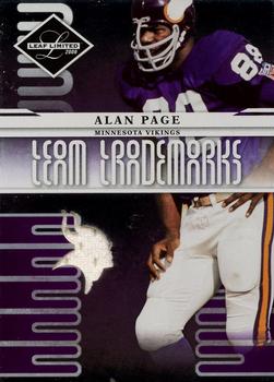 2008 Leaf Limited - Team Trademarks Materials Team Logo #T-22 Alan Page Front