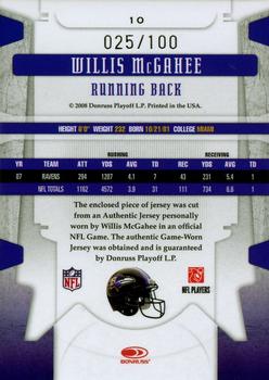 2008 Leaf Limited - Threads #10 Willis McGahee Back
