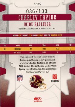 2008 Leaf Limited - Threads #115 Charley Taylor Back