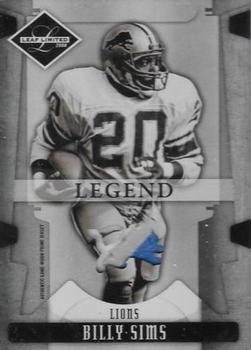 2008 Leaf Limited - Threads Prime Team Logo #107 Billy Sims Front