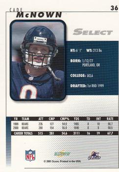 2001 Score Select #36 Cade McNown Back
