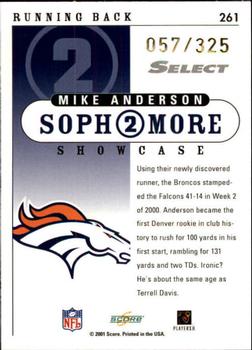 2001 Score Select #261 Mike Anderson Back