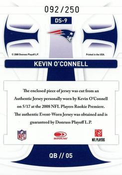2008 Leaf Rookies & Stars - Dress for Success Jerseys #DS-9 Kevin O'Connell Back