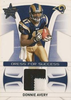 2008 Leaf Rookies & Stars - Dress for Success Jerseys Prime #DS-27 Donnie Avery Front
