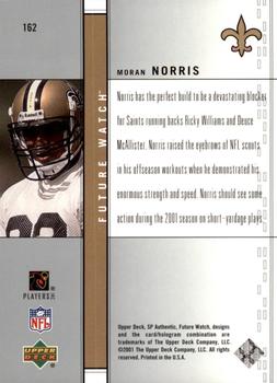 2001 SP Authentic #162 Moran Norris Back