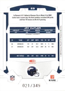 2008 Leaf Rookies & Stars - Gold Retail #29 Jay Cutler Back