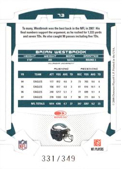 2008 Leaf Rookies & Stars - Gold Retail #73 Brian Westbrook Back