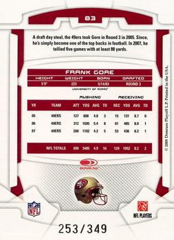 2008 Leaf Rookies & Stars - Gold Retail #83 Frank Gore Back