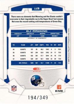 2008 Leaf Rookies & Stars - Gold Retail #115 Eli Manning Back