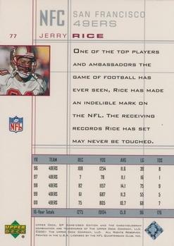 2001 SP Game Used Edition #77 Jerry Rice Back