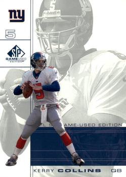 2001 SP Game Used Edition #58 Kerry Collins Front